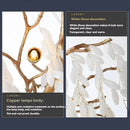 Gold Tree Branch Crystal Chandelier - Elegant White Jade Lampshade - Ljojo