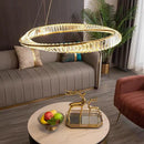 Ljojo Luxury Gold Crystal Pendant Lamp - Dimmable LED Modern Living Room Light