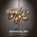 Ljojo Luxury Villa Glass Shades LED G9 Chandelier Living Room Stairs Art Metal Chandelier