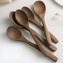 Ljojo Long Handle Wooden Soup Spoon Set of 6