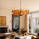 Murano Pink Art Deco Glass LED Chandelier - Elegant Foyer Pendant Lamp by Ljojo