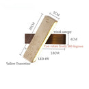 Ljojo Mid Century LED Wall Lights, Yellow Travertine Finish, Pull Chain Switch