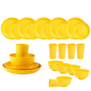 Ljojo 24-Piece Orange Wheat Cutlery & Dinnerware Set for Unbreakable Dining Experience
