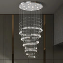 Ljojo Luxury Chrome Crystal Chandelier for High Ceilings & Living Room