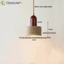 LED Pendant Lights Yellow Travertine Earthen Jar Chandelier for Living Room by Ljojo