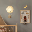Hot Air Balloon Chandelier LED Children's Room Lamps - Handmade Rattan Fabric - Ljojo