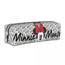 Ljojo Mickey Minnie Pencil Case Pouch for Students - Large Storage Zipper Stationery