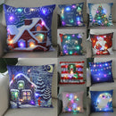 Ljojo LED Christmas Cushion Cover Merry Santa Claus Snowman Pillow Home