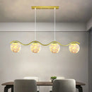 Nordic Long Dining Pendant Lights Glass Lampshade Gold Black Chandelier by Ljojo