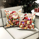 Ljojo LED Santa Snowman Bird Pattern Pillowcase for Christmas Home Decoration