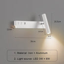 Modern Nordic LED Wall Lamp with Switch USB - Indoor Lighting Sconce for Bedroom, Living Room by Ljojo