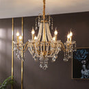 American Crystal Lamp French Retro Style Pearl Chandelier for Living Room by Ljojo