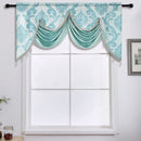 Ljojo Luxury Jacquard Floral Tassel Window Valance for Elegant Home Decor