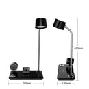 Ljojo LED Desk Lamp Wireless Charger Stand Clock Speaker Night Light USB Port