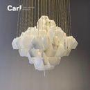 Marble Pendant Light: Modern Minimalist Revolving Staircase Villa - Ljojo
