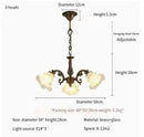 Vintage Flower Glass Pendant Lights LED Chandelier for Bedroom Dining Room by Ljojo
