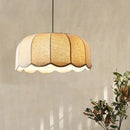 Japanese Fabric Pendant Light | Wavy Chandelier for Bedroom and Living Room by Ljojo