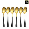 Ljojo 24-Piece Gold & Black Stainless Steel Cutlery Set