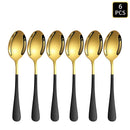 Ljojo 24-Piece Gold & Black Stainless Steel Cutlery Set