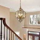 American Solid Brass Outdoor Chandelier - Waterproof Black Soldered Finish for Porch & Gazebo by Ljojo
