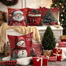 Christmas Pillowcase Santa Claus Snowman Tree Cover by Ljojo Home - Festive Sofa Cushion