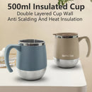 Ljojo 500ml Insulated Stainless Steel Coffee Mug with Lid, for Hot and Cold Drinks