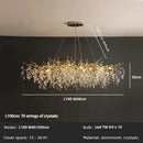 Ljojo Crystal Branch Chandelier Luxe LED Pendant Light Fixture - Modern Luxury Bedroom Dining Room Lighting