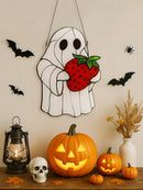 Ljojo™ Halloween Ghost Hanging Decor, Cute Strawberry Ghost Design - Window/Wall Ornaments