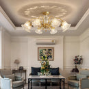 Ljojo Luxury Crystal Living Room Chandelier - Modern Glass Ceiling Light Fixture