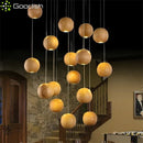 Ljojo Medieval Bauhaus Wooden Bubbles LED Pendant Lights Chandelier for Home Decoration