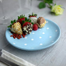 Ljojo 12-Piece Light Blue Polka Dot Ceramic Dinnerware Set - Service for 4