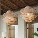 Bohemian Style Hand Woven Bamboo Pendant Light with Multi-layer Design by Ljojo