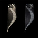 Ljojo Luxury Spiral Crystal Chandelier, LED Modern Long Staircase Hanging Light Fixture for Home Decor