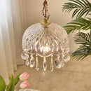 French Retro Glass Hanging Light LED Chandelier Indoor Luxury Art Bedroom Bar Restaurant Pendant Lamp
