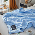 Ljojo Luxury Silk Quilt Queen Comforter Ultra-Soft Spring/Summer Satin Quilted High-End