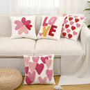 Ljojo Love Tufted Velvet Pillow Cover Cute Pink Valentine's Day Cushion Cover