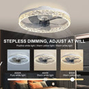 Crystal Led Ceiling Fan Modern Low Noise Remote Control Light Fixture for Home Decoration by Ljojo