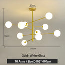 LED Chandelier Black/Gold Modern Pendant Light for Living Room - Ljojo