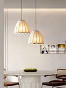 Ljojo Japanese Retro Linen Cloth Pendant Lamp Wave Chandelier Lighting E27 Home Decor Fixture