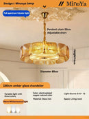 Ljojo Murano Glass Chandelier Retro Dimmable Pendant Light for Living Room Dining Room