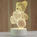 Ljojo 3D Night Lamp Acrylic Desktop Nightlight for Bedroom Decor