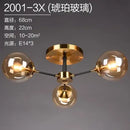 Ljojo Modern Glass Ball Led Chandelier Retro Ceiling Dining Room Bedroom Decoration Lighting