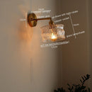 Ljojo LED Copper Glass Wall Light Fixture Retro Style Mirror Bar Lamp
