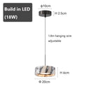 Italian Luxury Design Calacatta Marble Pendant Lamp Round Black White Stone Hanging Light Ljojo