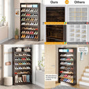 Ljojo™ 9-Tier Wood Shoe Storage Cabinet for 40-45 Pairs, 70.8'' Tall with Open Shelves