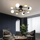 Black Glass Ball Ceiling Chandelier Modern Minimalist Ljojo Pendant Lamp for Bedroom Living Room