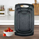 Ljojo Marble Pattern PP Cutting Board Set - 3 Piece Kitchen Fruit Cutting Board Kit