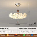 Ljojo Lotus Fabric Pendant Light for Bedroom Living Room Solid Wood Restaurant