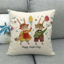 Easter Bunny Eggs Printed Pillow Covers 45x45cm - Ljojo Easter Decorations