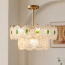 Emerald Green Glass Chandelier for Bedroom and Living Room by Ljojo